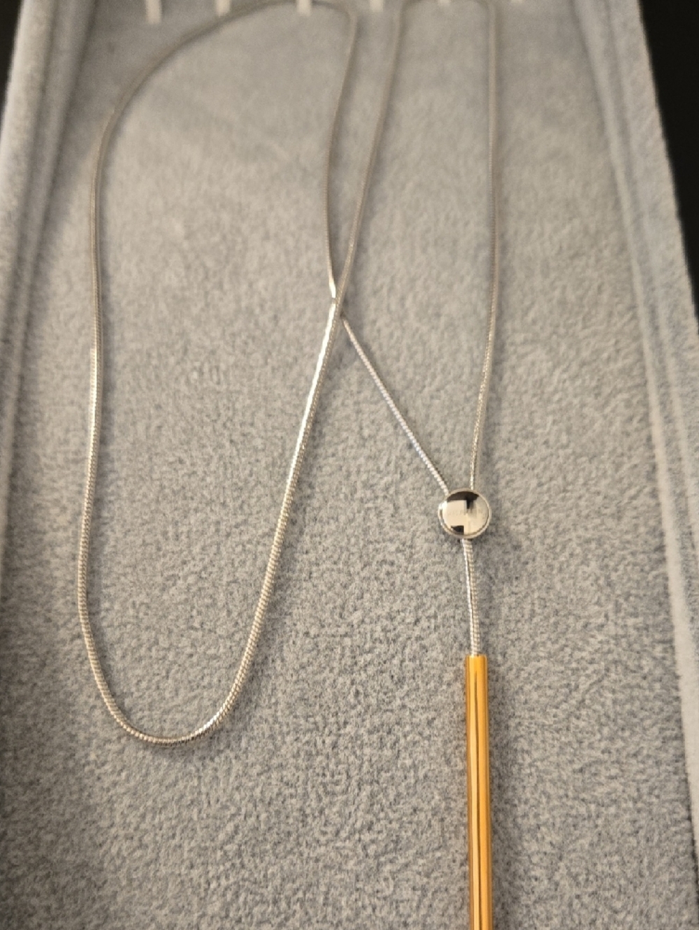 Skagen Stainless Steel Two-Tone Slider Pendant Necklace - Gold & Silver